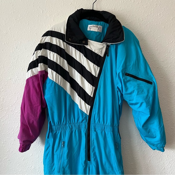 OSSI Vintage 1980s/1990s Skiwear Snowsuit/Jumpsuit Women Size 8 - Picture 2 of 9